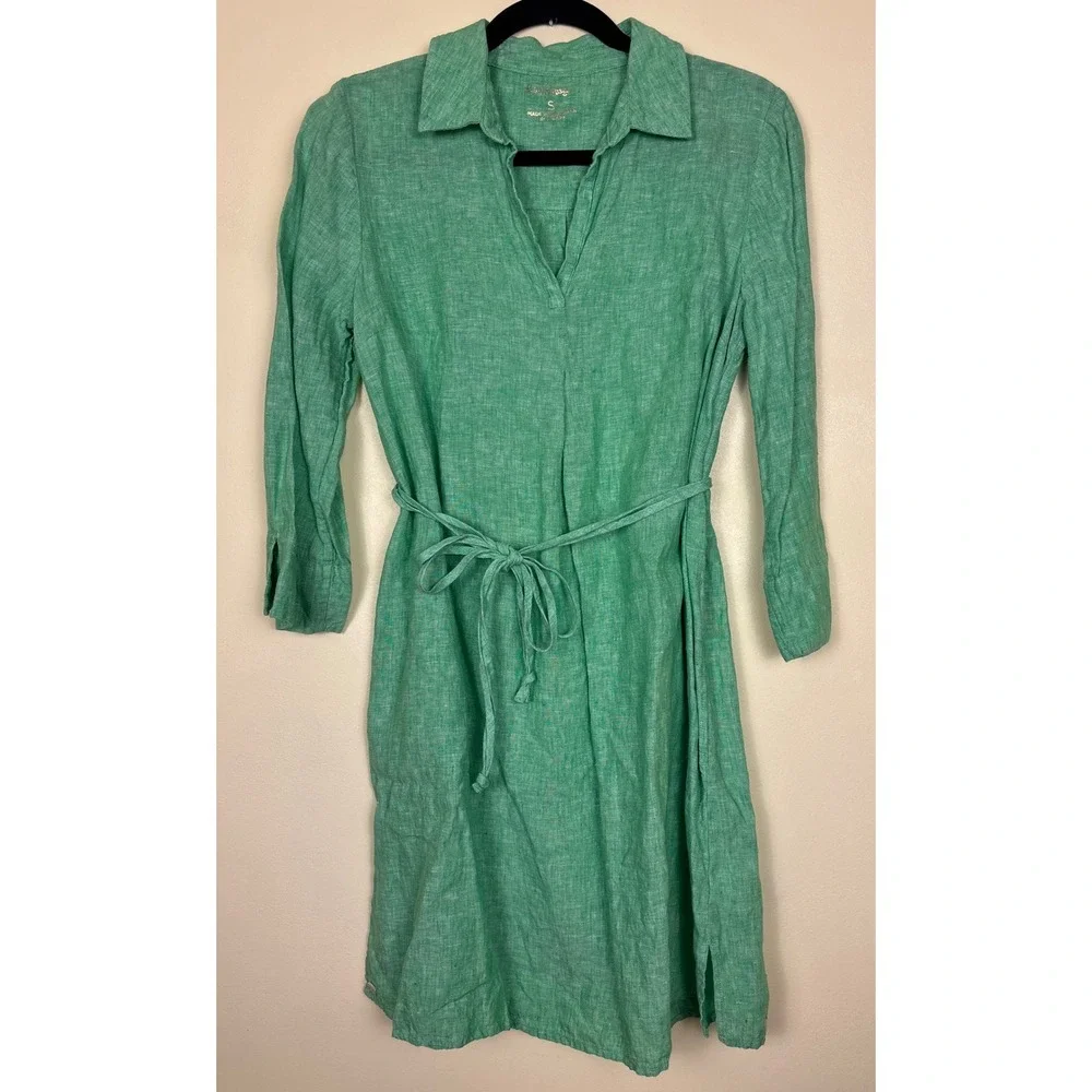 LILLY PULITZER 100% Linen Pilar Tunic Dress Gecko Green Women‎ Size Small Casual